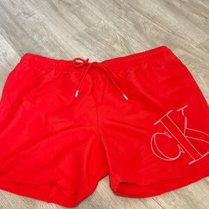 Calvin Klein Men's Bright Red Athletic Shorts